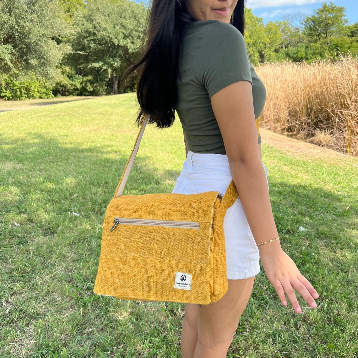 Messenger Bag Hemp Sustainable Messenger Bag Crossbody Bags Etsy