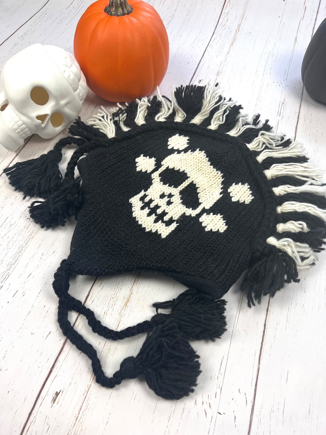 Black-And-Blue-MOHICAN-Beanie-