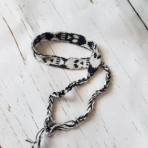 Skull Pattern Friendship Bracelet, Woven Thread Bracelet, Gift for her, Gift for him, Grunge Punk Emo Aesthetic