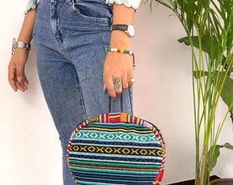 Foldable Heart-Shaped Colorful Cotton Day Backpack Colorful Cotton Foldable Heart Shaped Day Backpack,handmade  main image 2