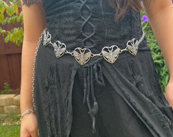 Dead Head Moth Metal Belt, Costume Jewelry, Bug Waist Chain  display picture 3