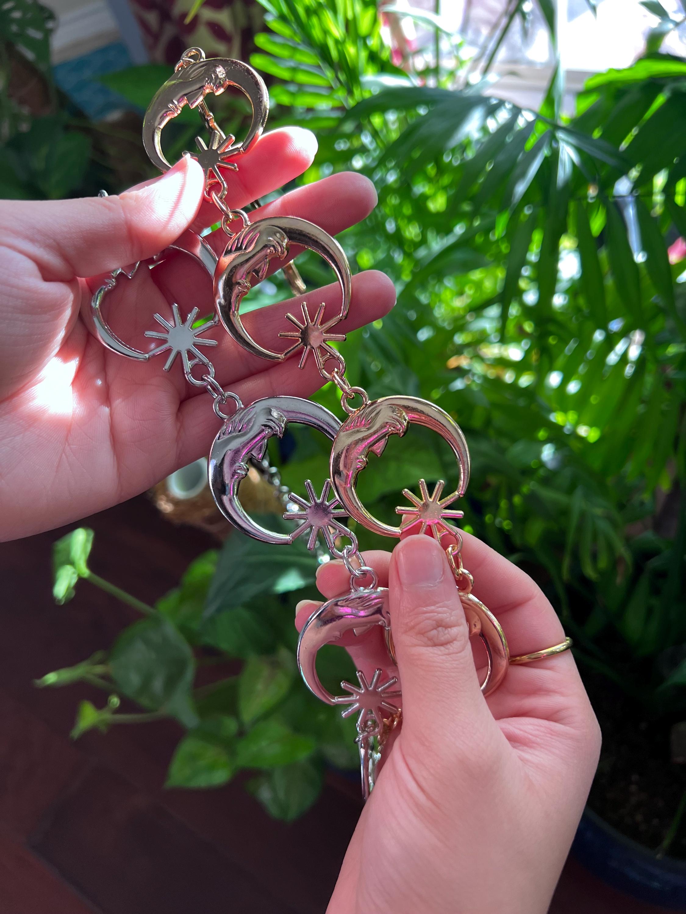 Celestial Crescent Moon Chain Belt, Costume Jewelry, Boho Celestial Crescent Moon Chain Belt, Costume Jewelry, Boho