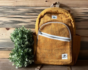 Pure Himalayan Hemp Backpack, Eco-friendly Large Backpack, Travel Size Bag,Laptop Compartment Hemp Bag, Ethical Gift , Back to School,Hemp