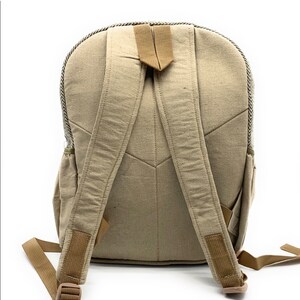Handmade Large Hemp Laptop Backpack ,LARGE Himalayan Hemp Backpack with LAPTOP POCKET, Fair Trade Hiking Boho Bag Hippie Bag,Travel Bag image 6