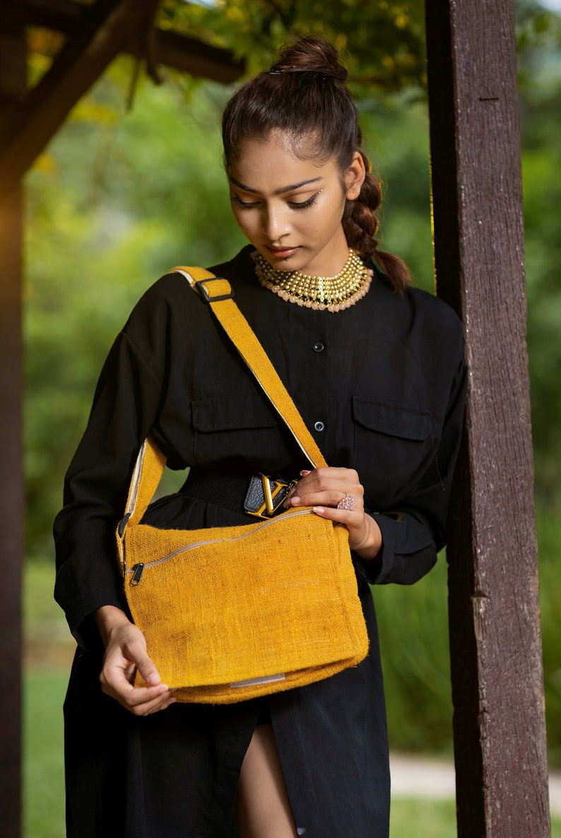 Messenger Bag Hemp Sustainable Messenger Bag Crossbody Bags Etsy