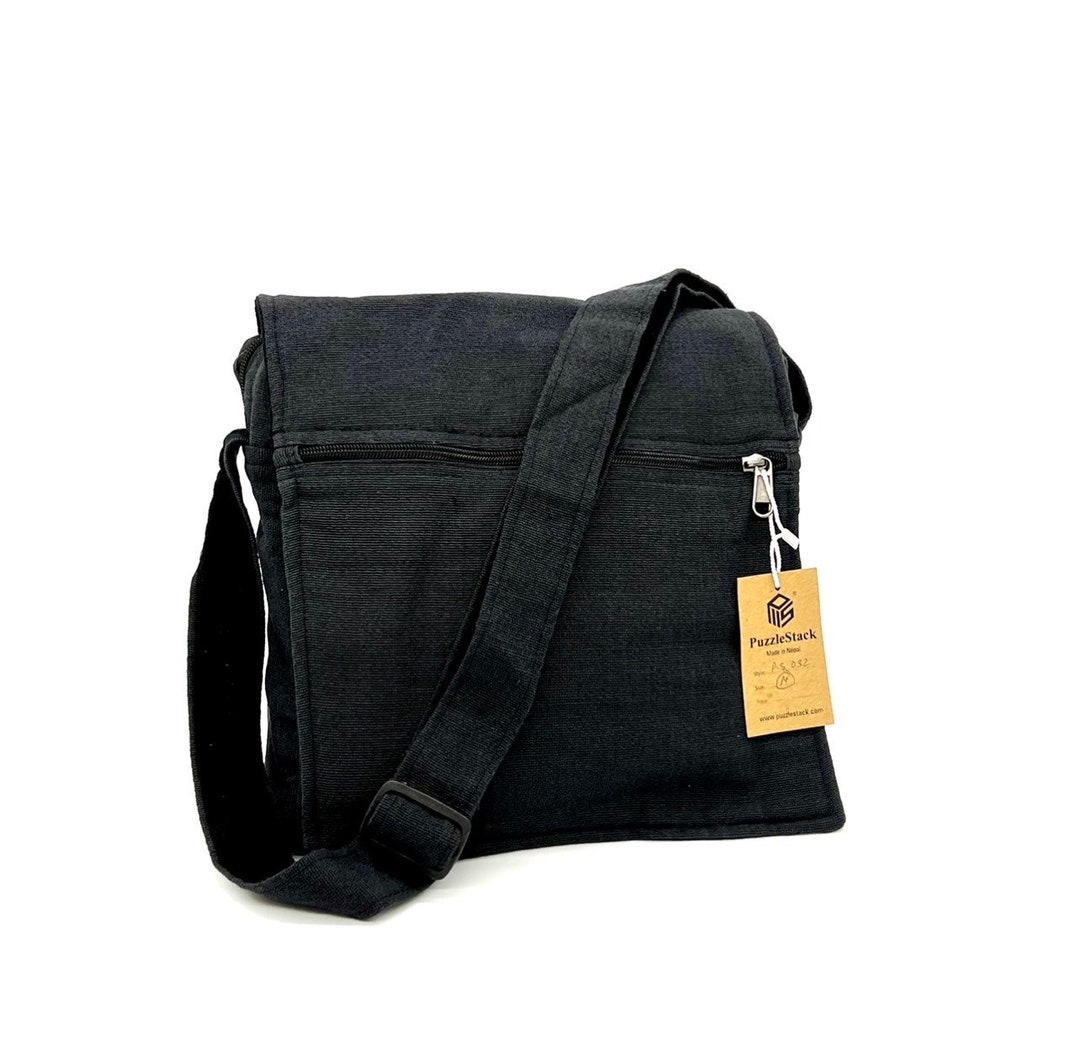 Cotton Messenger Bag / Unisex Bag/cotton Bag/ Vegan/travel/ Etsy