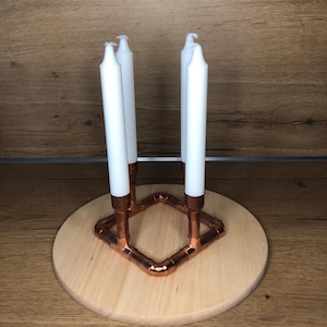 Advent wreath / candle holder made of copper pipe