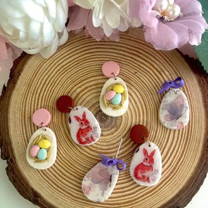 Polymer Clay Easter earrings | Easter Day | polymer clay | Egg earrings | hypoallergenic| spring Easter Day l jewelry l handmade
