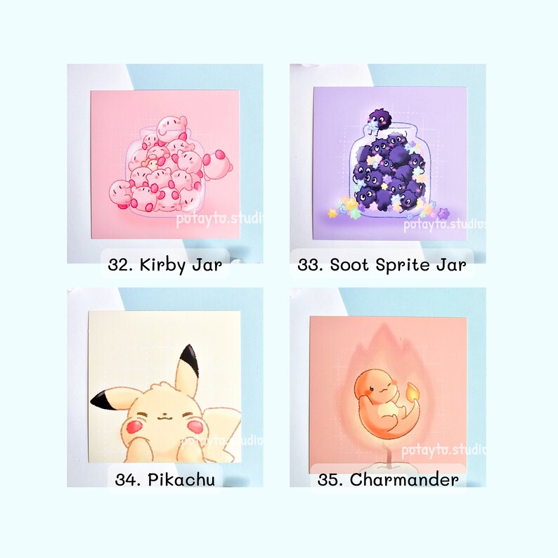 Art Print Set Bundle Cute Art Print Kawaii Art Print Etsy
