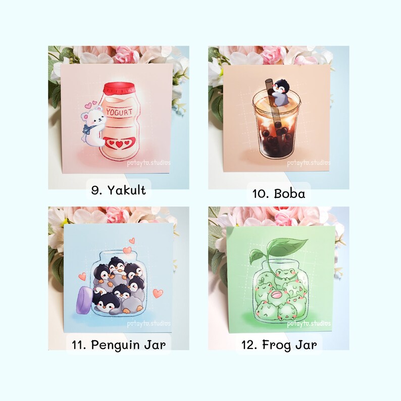 Art Print Set Bundle Cute Art Print Kawaii Art Print Etsy