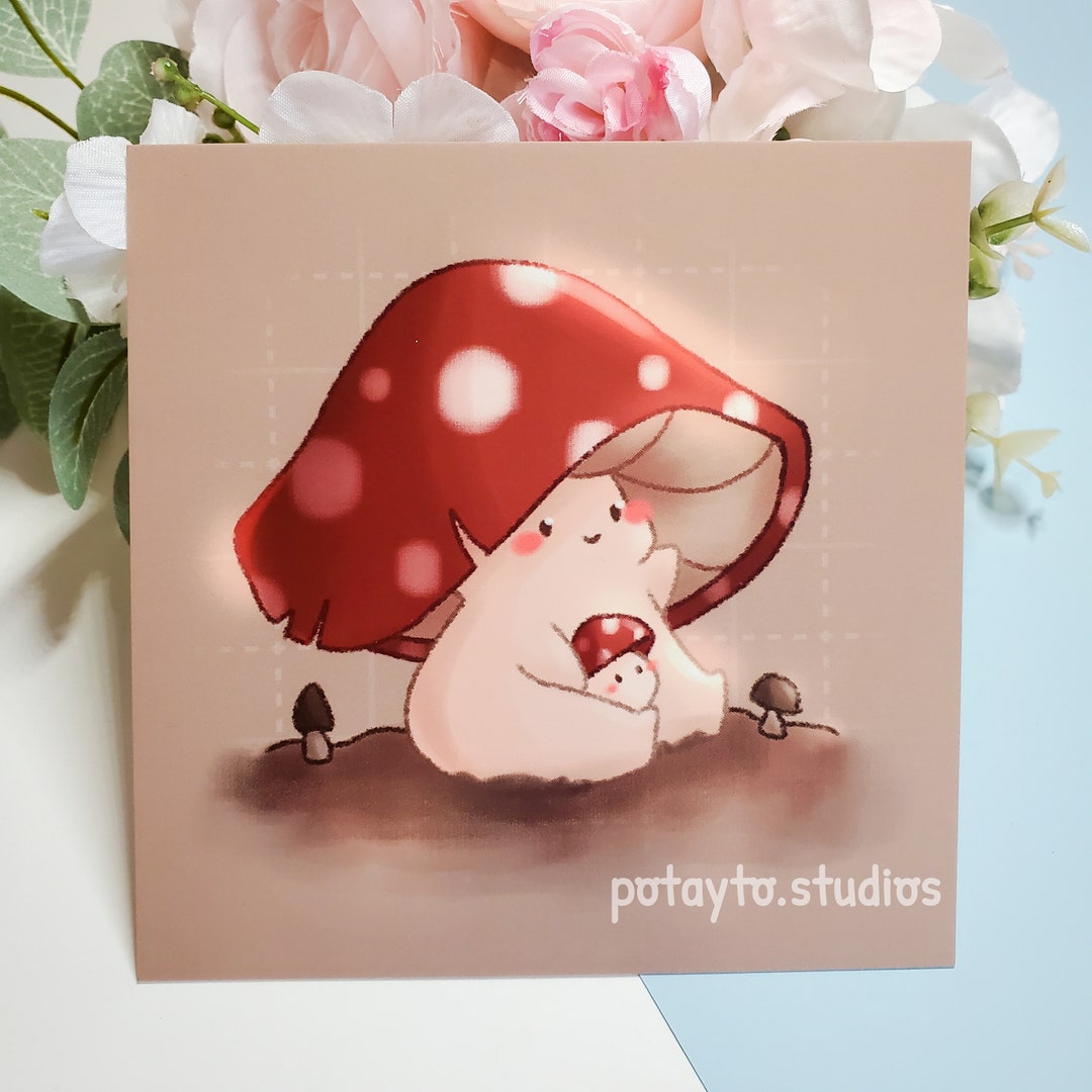 Cottage Core Mushroom Print Cute Art Print Kawaii Art Print Cute Wall