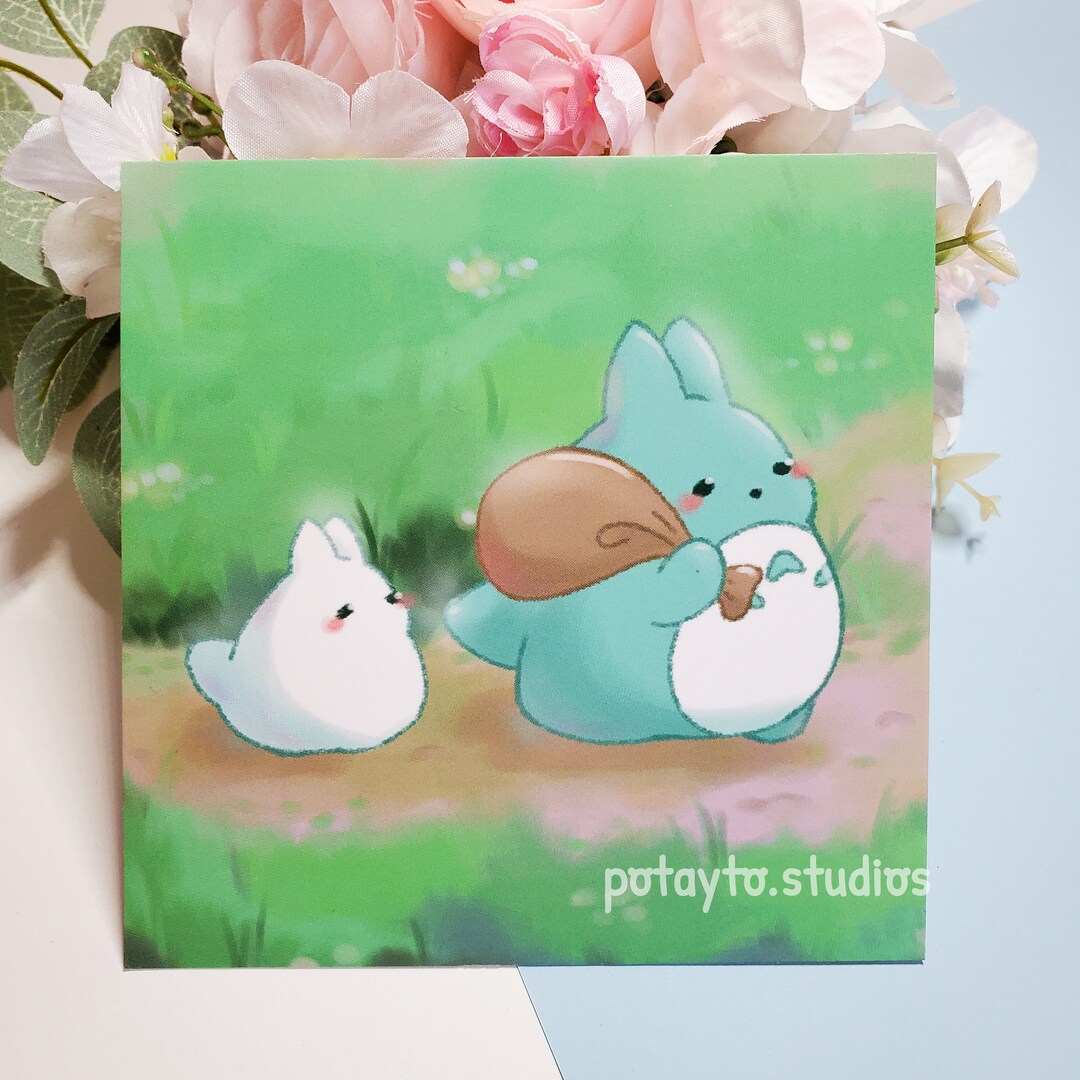 Anime Chibi Forest Spirit Print Cute Art Print Kawaii Art Print Cute