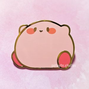 Pink Round Boi Chonkby Hard Enamel Pin | Lapel Pin | Clothing Accessory | Cute Kawaii Enamel Pin | Video Game | Cute Gift