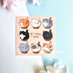 Si je rentre, je m'assois Impression de chat | Impression d'art drôle mignonne | Impression d'art kawaii | Art mural mignon | Impression d'art mural | Décoration murale et de bureau | Carte postale mate