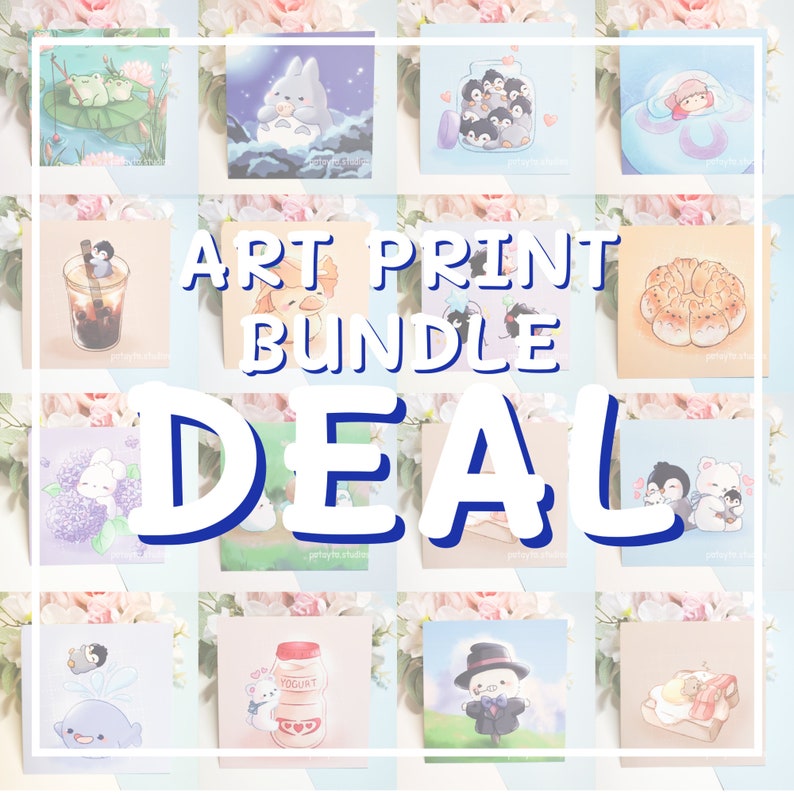 Art Print Set Bundle Cute Art Print Kawaii Art Print Etsy