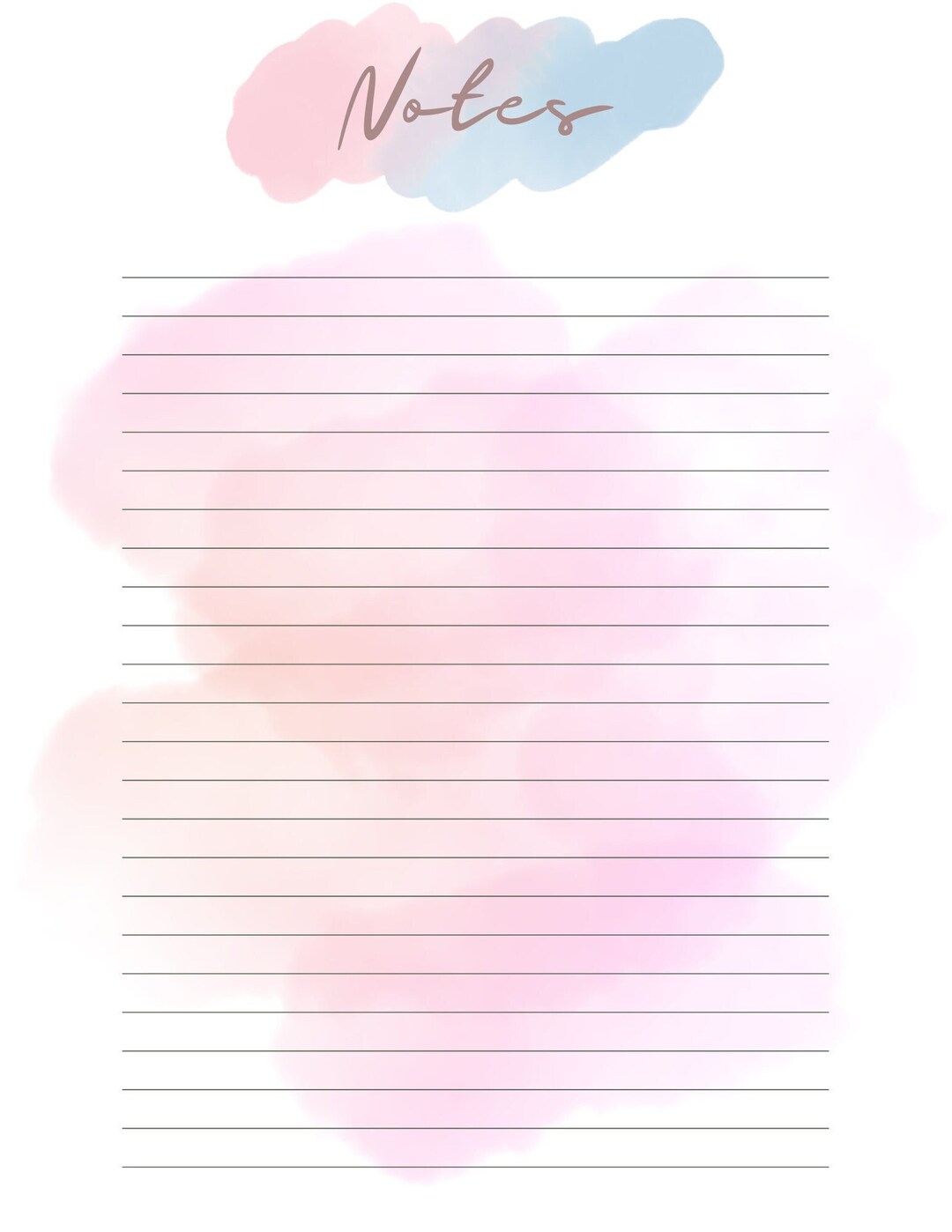Lined Note Page - Etsy