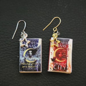 Crescent City Inspired Mini Book Earrings