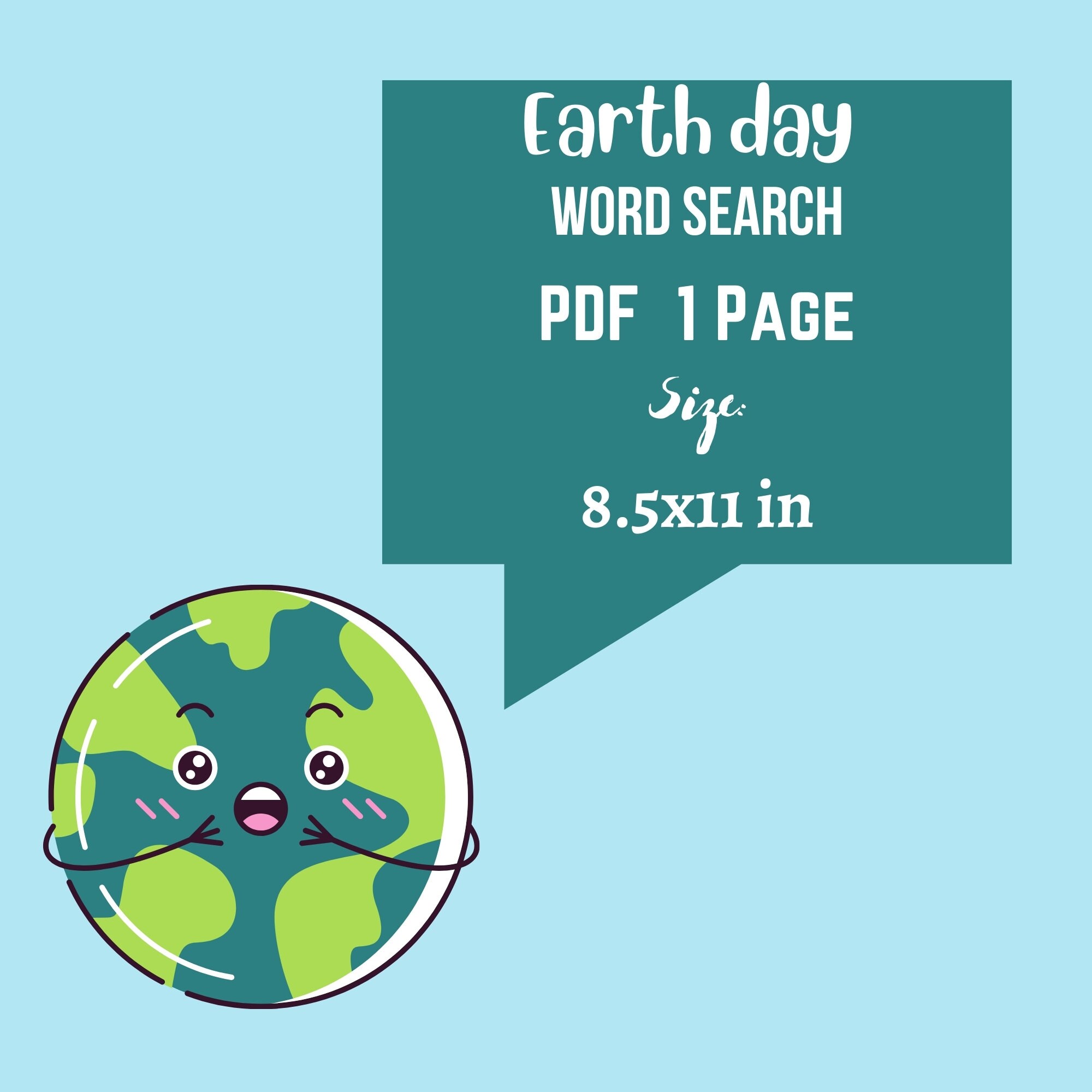 Earth Day Word Search Earth Day Word Search Printable Earth - Etsy