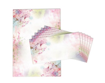 Briefpapier mit Umschlag Briefpapier-Set Ostern Rose Blumen Aquarell Motivpapier für Einladungen Hochzeit Briefe Blätter Urkunden Dekopapier