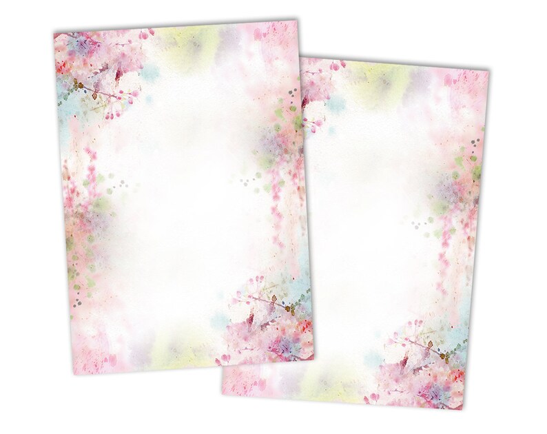 Briefpapier mit Umschlag Briefpapier-Set Ostern Rose Blumen Aquarell Motivpapier für Einladungen Hochzeit Briefe Blätter Urkunden Dekopapier immagine 7