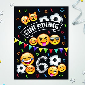 Fußball Einladungskarten zum 6. Kindergeburtstag für Jungen Fußball coole Einladungen zum Geburtstag Jungsgeburtstag  Fussball-Motiv