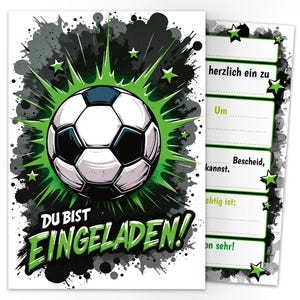 Fußball Einladungskarten zum Kindergeburtstag Jungen Fussball Karten zum Geburtstag Jungs Einladungen Geburtstagseinladungen Jungsgeburtstag