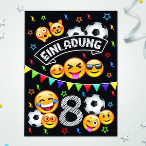 Fußball Einladungskarten zum 8. Kindergeburtstag für Jungen Fußball coole Einladungen zum Geburtstag Jungsgeburtstag  Fussball-Motiv