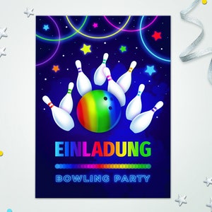 Bowling Einladungskarten zum Kindergeburtstag Bowling Kegeln coole Einladungen zum Geburtstag Bowling-Motiv für Mädchen und Jungen