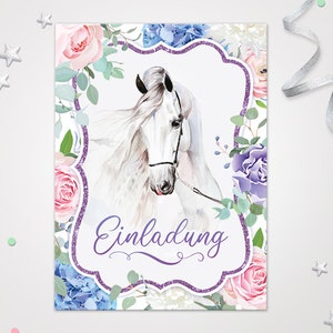 Einladungskarten Pferd zum Kindergeburtstag coole Einladungen zum Geburtstag Pferd-Motiv für Mädchen Mädels Karten Pferd schöne Karten