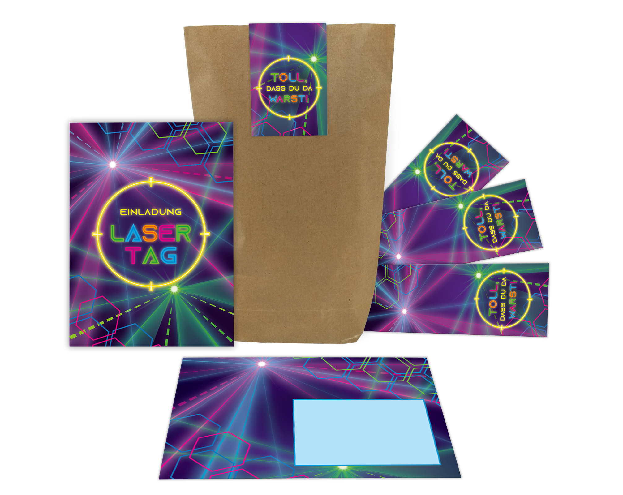 15 Coole Einladungskarten Kindergeburtstag Mit 3D Graffiti-Design - DIN A6 Für Jungs & Mädchen