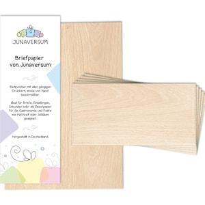 Briefpapier mit Umschlag Briefpapier-Set Blumen beige Holz Vintage Motivpapier für Einladungen Hochzeit Briefe Blätter Urkunden Dekopapier