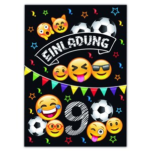 Fußball Einladungskarten zum 9. Kindergeburtstag für Jungen Fußball coole Einladungen zum Geburtstag Jungsgeburtstag  Fussball-Motiv