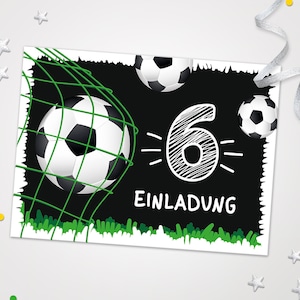 Fußball Einladungskarten zum 6. Kindergeburtstag für Jungen Fußball coole Einladungen zum Geburtstag Jungsgeburtstag  Fussball-Motiv