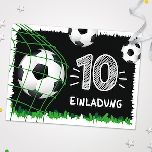 Fußball Einladungskarten zum 10. Kindergeburtstag für Jungen Fußball coole Einladungen zum Geburtstag Jungsgeburtstag  Fussball-Motiv
