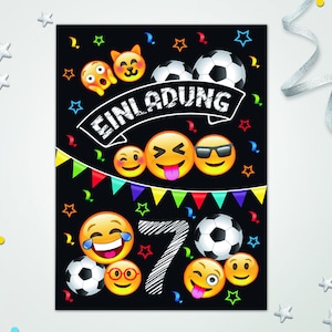 Fußball Einladungskarten zum 7. Kindergeburtstag für Jungen Fußball coole Einladungen zum Geburtstag Jungsgeburtstag  Fussball-Motiv