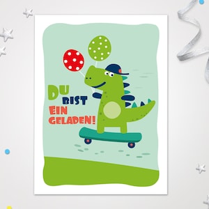 Einladungskarten Krokodil zum Kindergeburtstag Einladungen zum Geburtstag Dino-Motiv für Jungen Jungs Karten Dinosaurier Krokodil