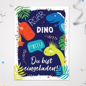 Einladungskarten Dinosaurier zum Kindergeburtstag Einladungen zum Geburtstag Dino-Motiv für Jungen Jungs Karten Saurier schöne Karten