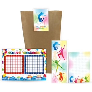 Mitgebsel-Set Trampolin Tüten Aufkleber / Schiffe versenken Gastgeschenke Kindergeburtstag Jungen Mädchen Geburtstag Party Jump Springen