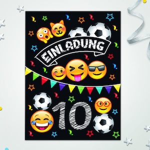 Fußball Einladungskarten zum 10. Kindergeburtstag für Jungen Fußball coole Einladungen zum Geburtstag Jungsgeburtstag  Fussball-Motiv