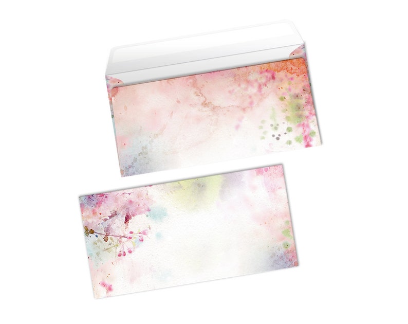 Briefpapier mit Umschlag Briefpapier-Set Ostern Rose Blumen Aquarell Motivpapier für Einladungen Hochzeit Briefe Blätter Urkunden Dekopapier Bild 6