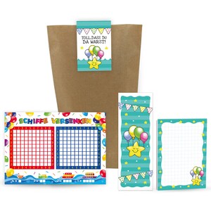 Mitgebsel-Set Pyjama Tüten Aufkleber / Schiffe versenken Gastgeschenke Kindergeburtstag Jungen Mädchen Geburtstag Übernachtungsparty Pijama