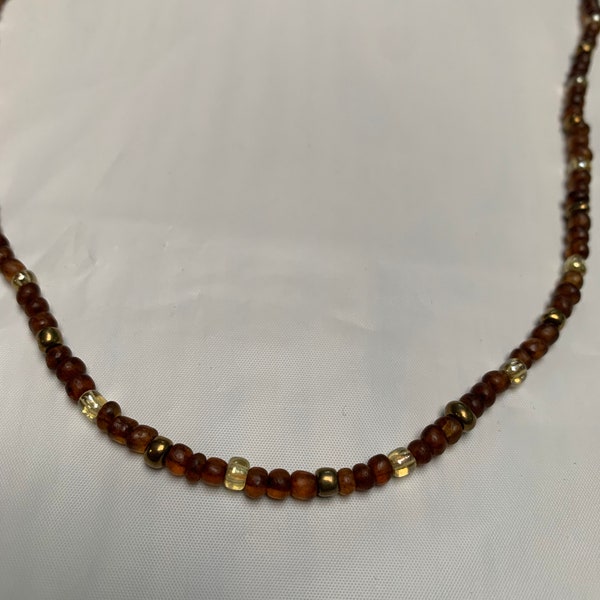 Long Brown Necklace - Etsy