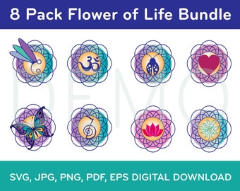 Flower of Life SVG Bundle: Graphic Design Elements (Digital Download)