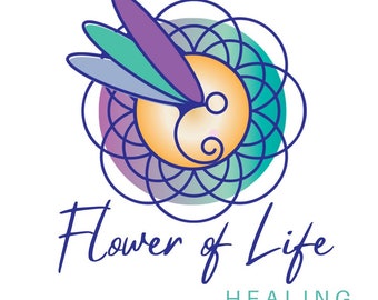Flower of Life Logo: Holistic Canva Template (Digital Download)