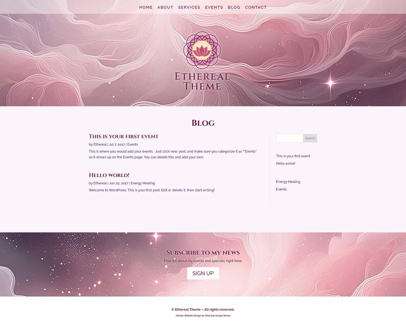 Ethereal Divi-tema: Rosa webbmall för psykiker och healers bild 4