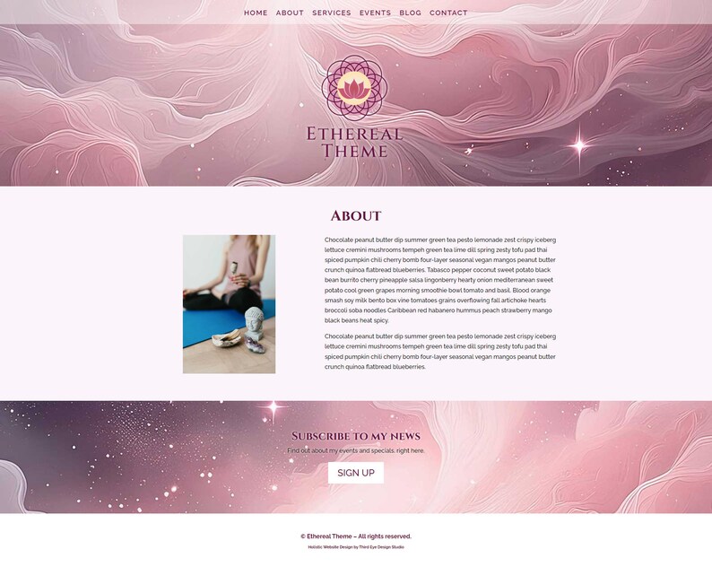 Ethereal Divi-tema: Rosa webbmall för psykiker och healers bild 2