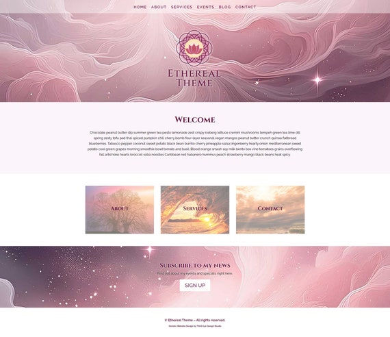 Ethereal Divi Theme: Pink Website Template for Psychics & Healers
