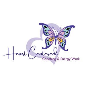 Heart Centered Logo - Boutique Canva Logo Template, Branding, DIY Logo for Wellness and Spiritual Entrepreneurs