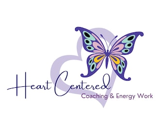 Heart Centered Logo - Boutique Canva Logo Template, Branding, DIY Logo for Wellness and Spiritual Entrepreneurs