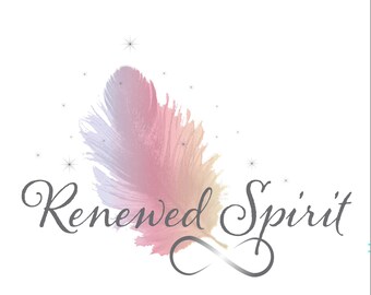 Feather Logo Design: Spiritual Wellness Brand (Canva Template)